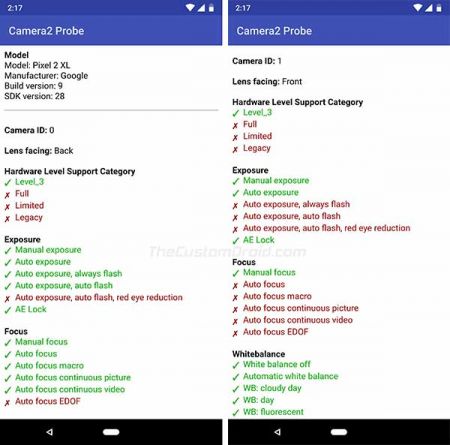 Check Camera2 API Support on Android Camera2 API Probe App Screenshot