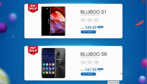 bluboo s1 and s8 price 2