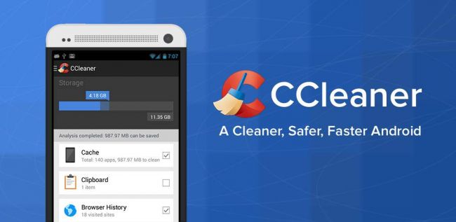 5 sposobov osvobodit mesto na Android ustrojstve CCleaner